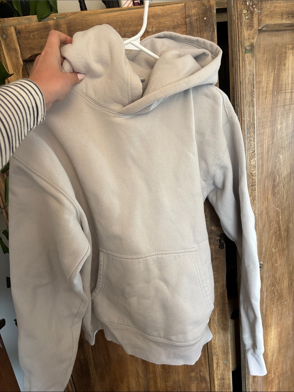 TNA Cozy Sweatfleece Hoodie in Light Grey/lilac - Picture 1 of 2